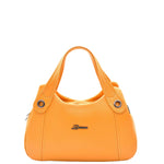 Womens Grained Leather Shoulder Bag Zip Small Size Handbag Daisy Yellow 7