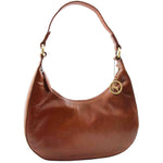 Womens Classic Leather Shoulder Hobo Bag Bruges Cognac 7