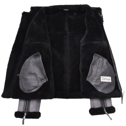 Original RAF Flying Sheepskin Jacket Tyler Grey Black Shearling 6