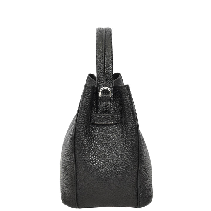 Women’s Small Handbag with Detachable Strap & Removable Zip Pouch Stacey Black 4