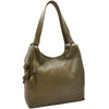 Womens Leather Shoulder Zip Opening Large Hobo Bag Kimberly Olive 7