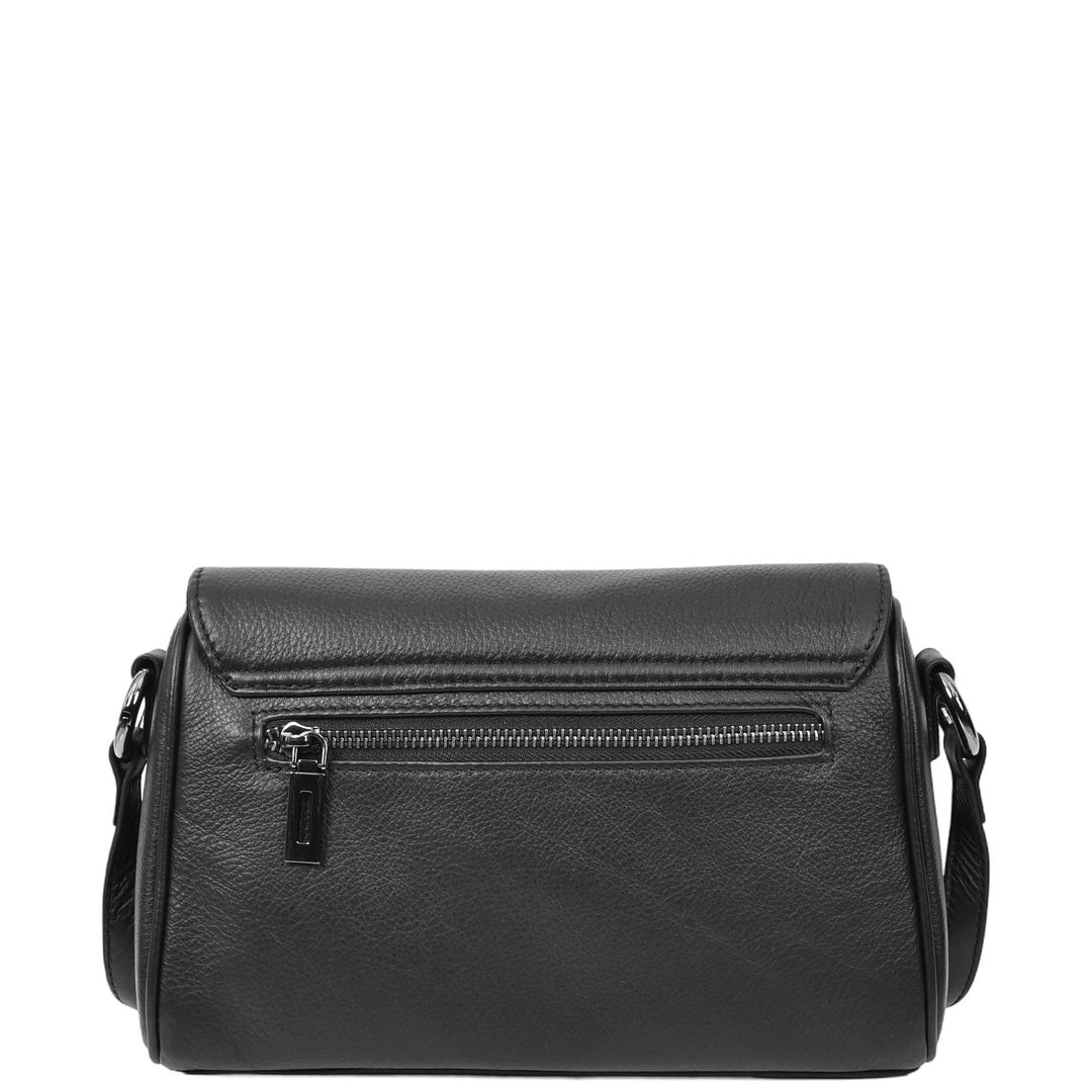 Womens Real Leather Cross Body Bag Small Organiser Classic Style Colette Black-2