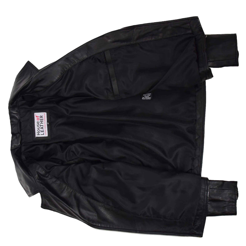 Womens Real Leather Biker Jacket Cross Zip Pockets Cherry Black 7