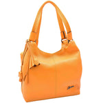 Womens Leather Shoulder Zip Opening Large Hobo Bag Kimberly Yellow 7