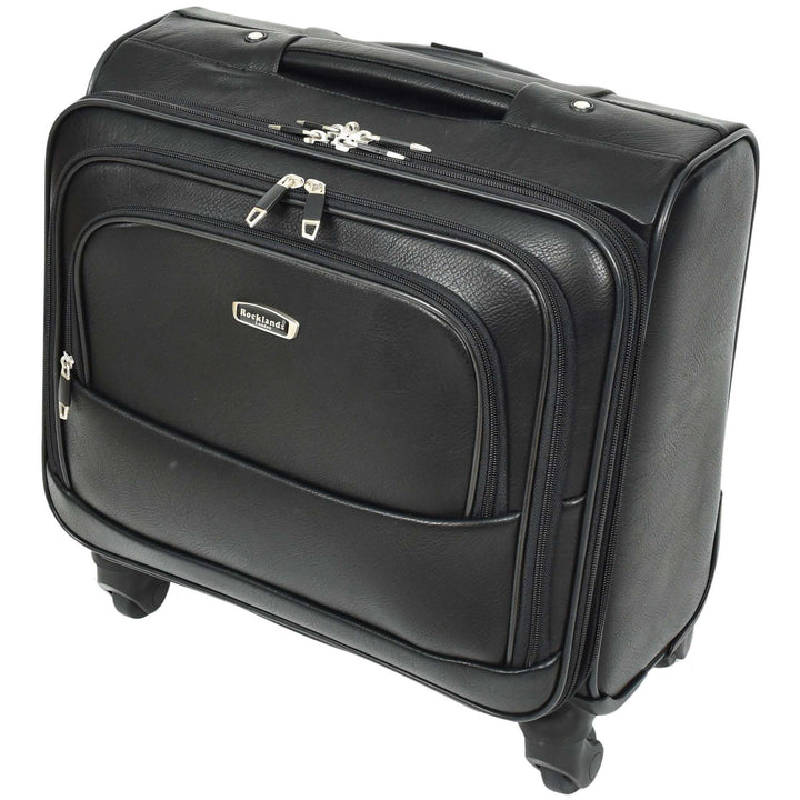 Rolling Pilot Case 4 Wheeled Business Executive Bag Black PLUTO 7