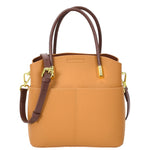 Womens Leather Top Handle Bag Ella Tan