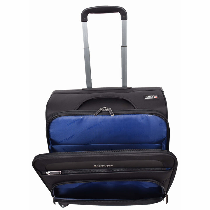 Business Organiser Travel Pilot Case Wheeled Trolley Cabin Bag Chester Black 7