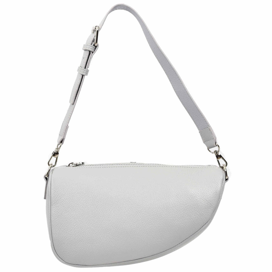 Women's Real Leather Crossbody Bag Half-Moon Style Agnes Blue 4
