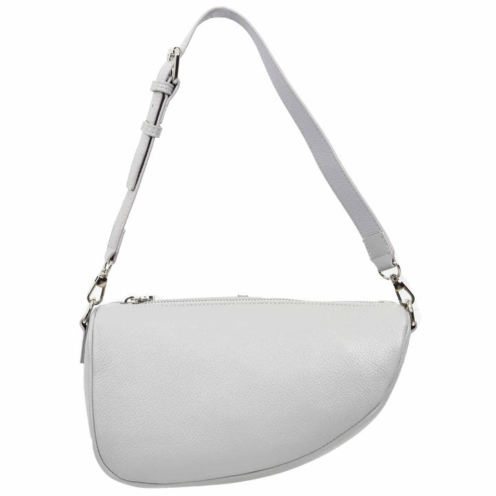 Women's Real Leather Crossbody Bag Half-Moon Style Agnes Blue 4
