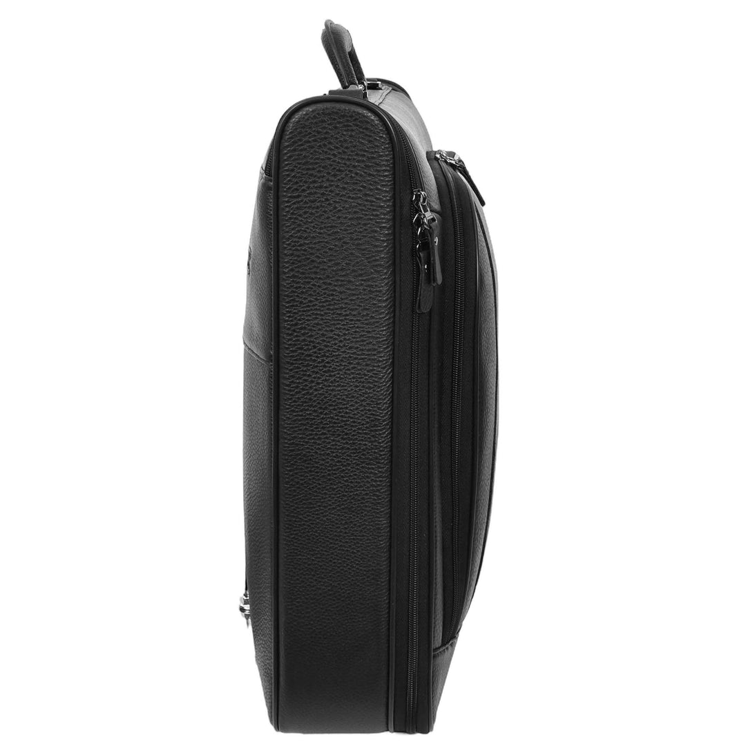 Real Leather Large Size Travel Garment Suit Carrier Bag Narok Black-4