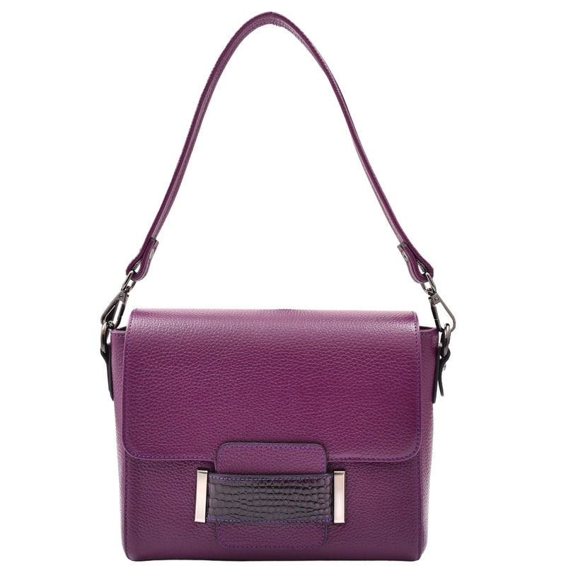 Womens Cross Body Messenger Bag Adjustable Shoulder Strap LINDA Purple 7