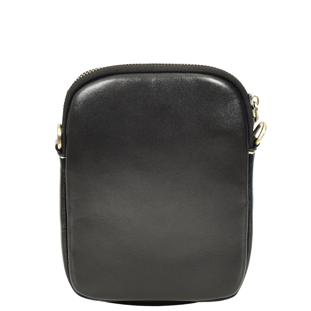 Womens Real Leather Sling Pouch Small Crossbody Bag Isobel Black