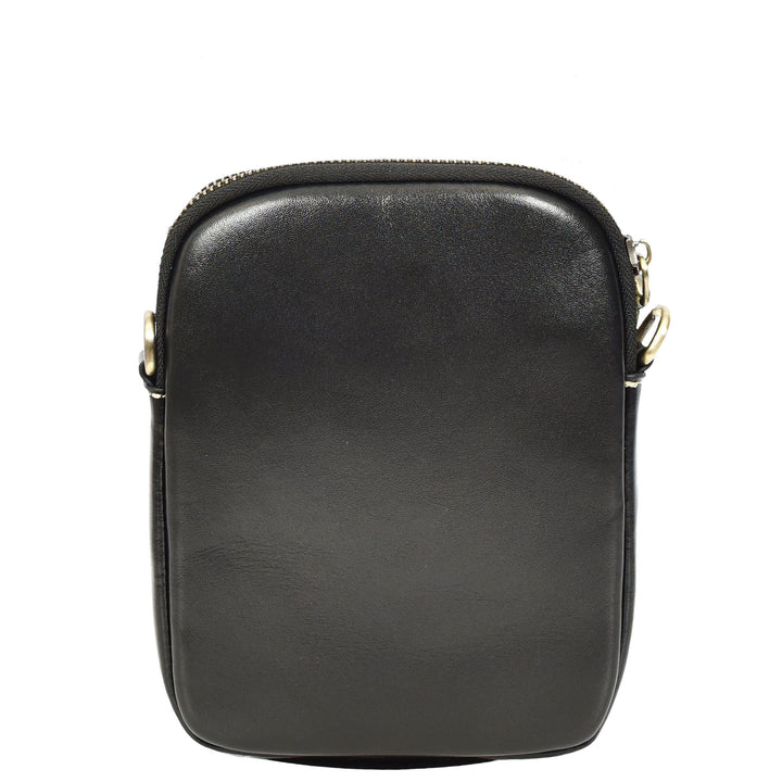 Womens Real Leather Sling Pouch Small Crossbody Bag Isobel Black