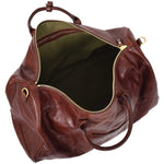 Travel Duffle Bag Genuine Vegetable Leather Large Holdall HOL712 Brown 7
