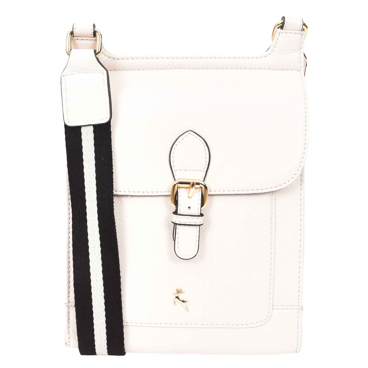 Womens Cross Body Leather Messenger Travel Bag HOL33 White 7