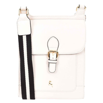 Womens Cross Body Leather Messenger Travel Bag HOL33 White 7