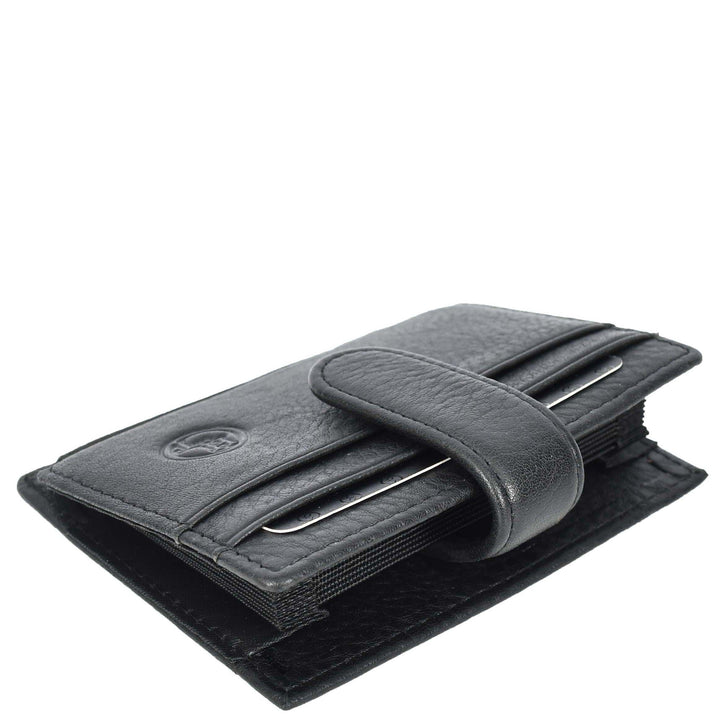 Genuine Leather Credit Card Holder Accordion Card Case Style Wallet Arosa Black-6