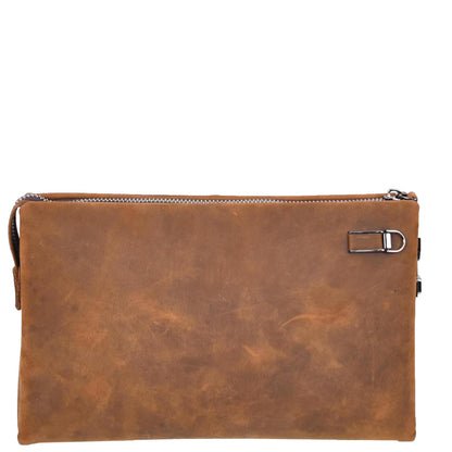 Real Leather Lockable Wrist Bag Thames Brown Hunter-7