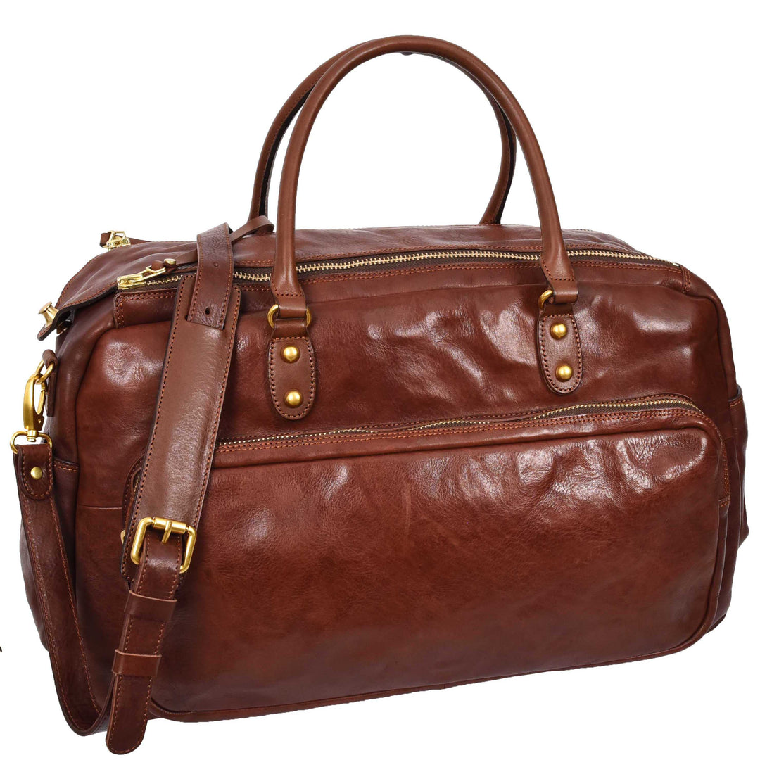 Genuine Leather Large Size Holdall Travel Duffle Bag HOL716 8