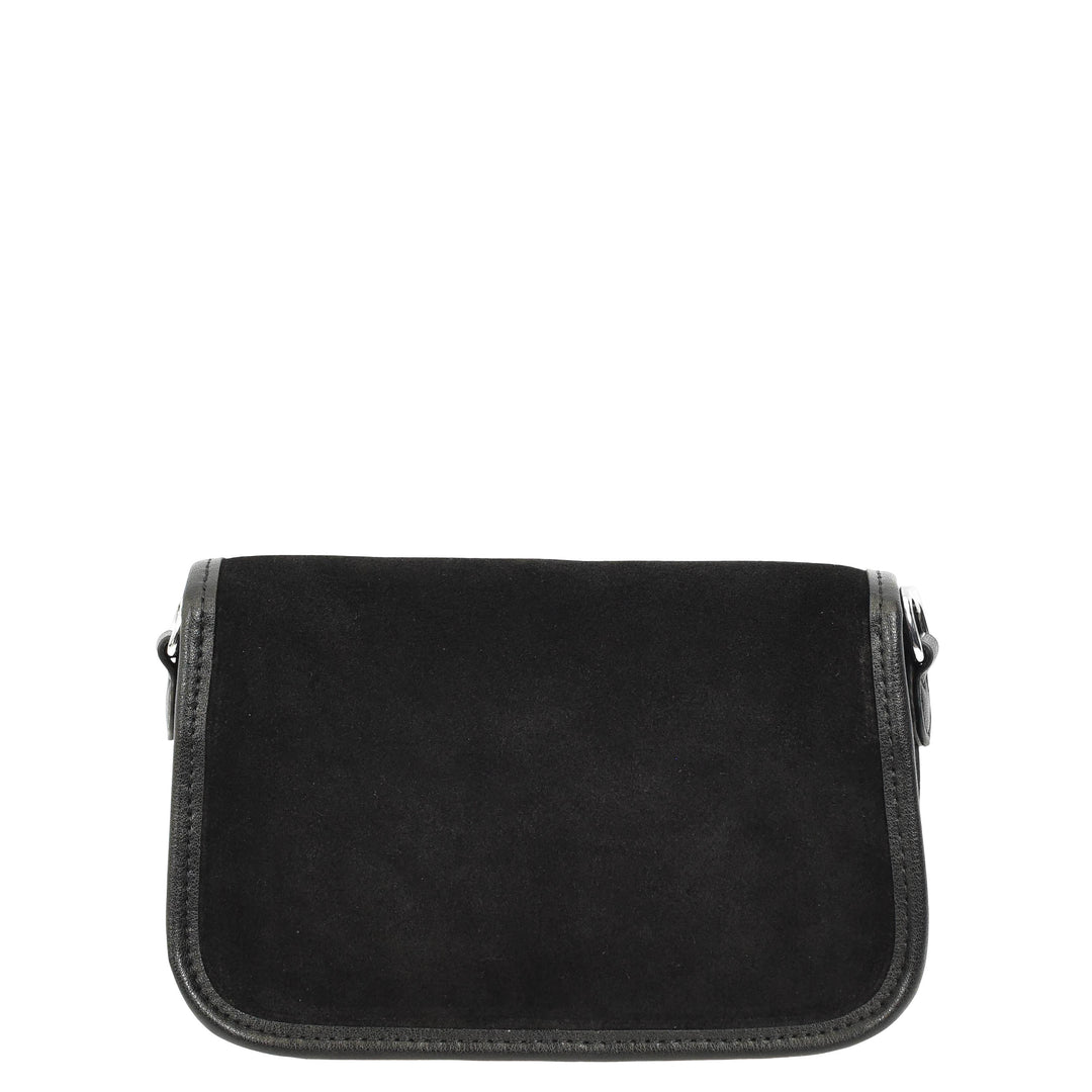 Women’s Real Suede Crossbody Bag Small Handbag Elodie Black 3