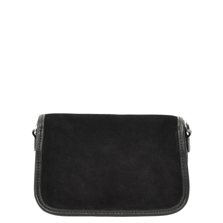 Women’s Real Suede Crossbody Bag Small Handbag Elodie Black 3