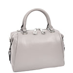 Womens Leather Small Barrel Shape Handbag Luna Grey 2