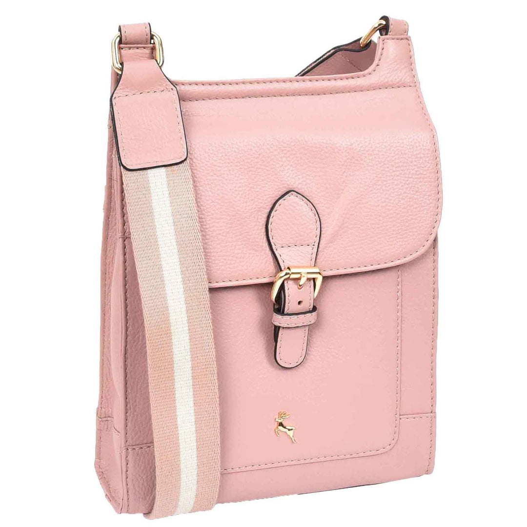 Womens Cross Body Leather Messenger Travel Bag HOL33 Woodrose 8