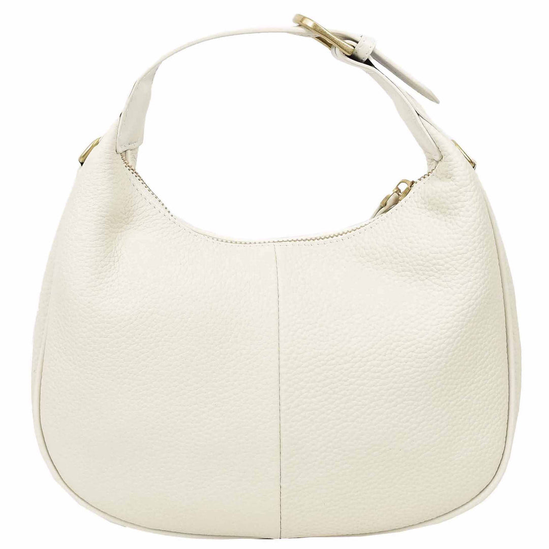 Women's Oval Shoulder Bag Leather Hobo Purse Dakota White 4