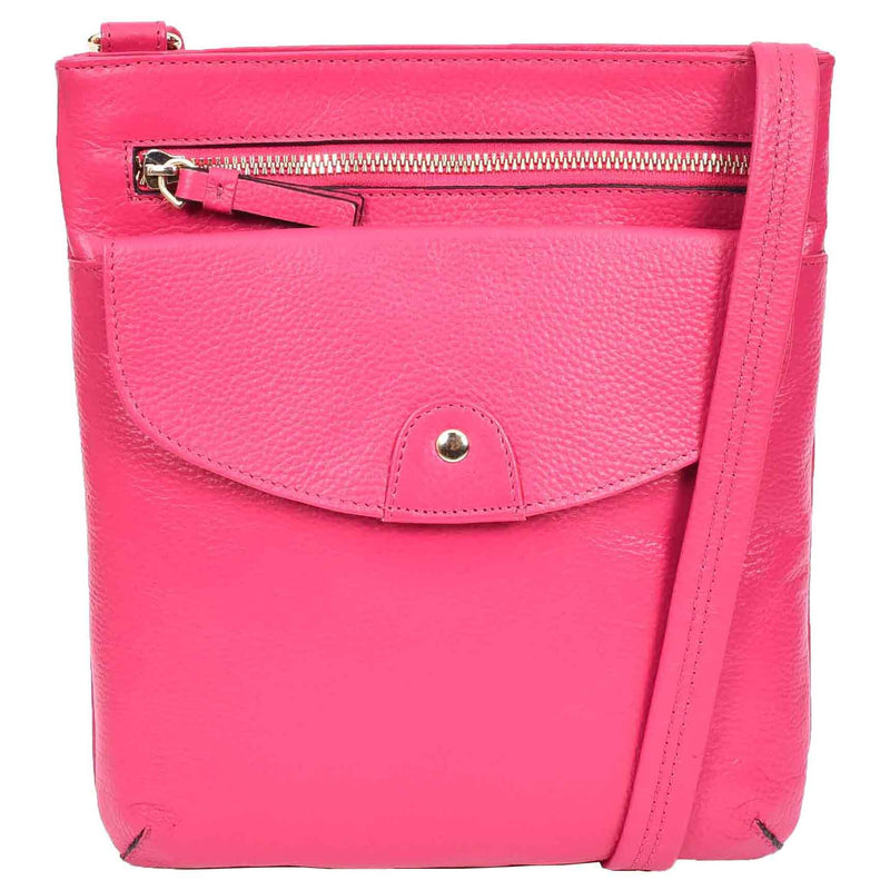Womens Cross Body Sling Bag Leather Messenger HOL5 Pink 9