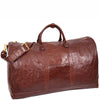 Travel Duffle Bag Genuine Vegetable Leather Large Holdall HOL712 Brown 8