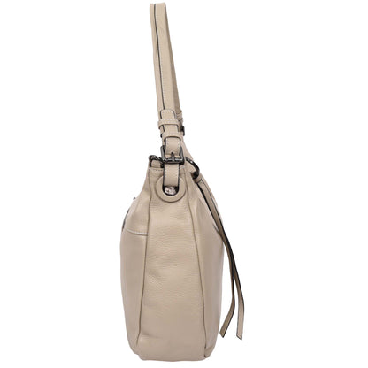 Womens Real Leather Hobo Style Handbag Diana Taupe 3