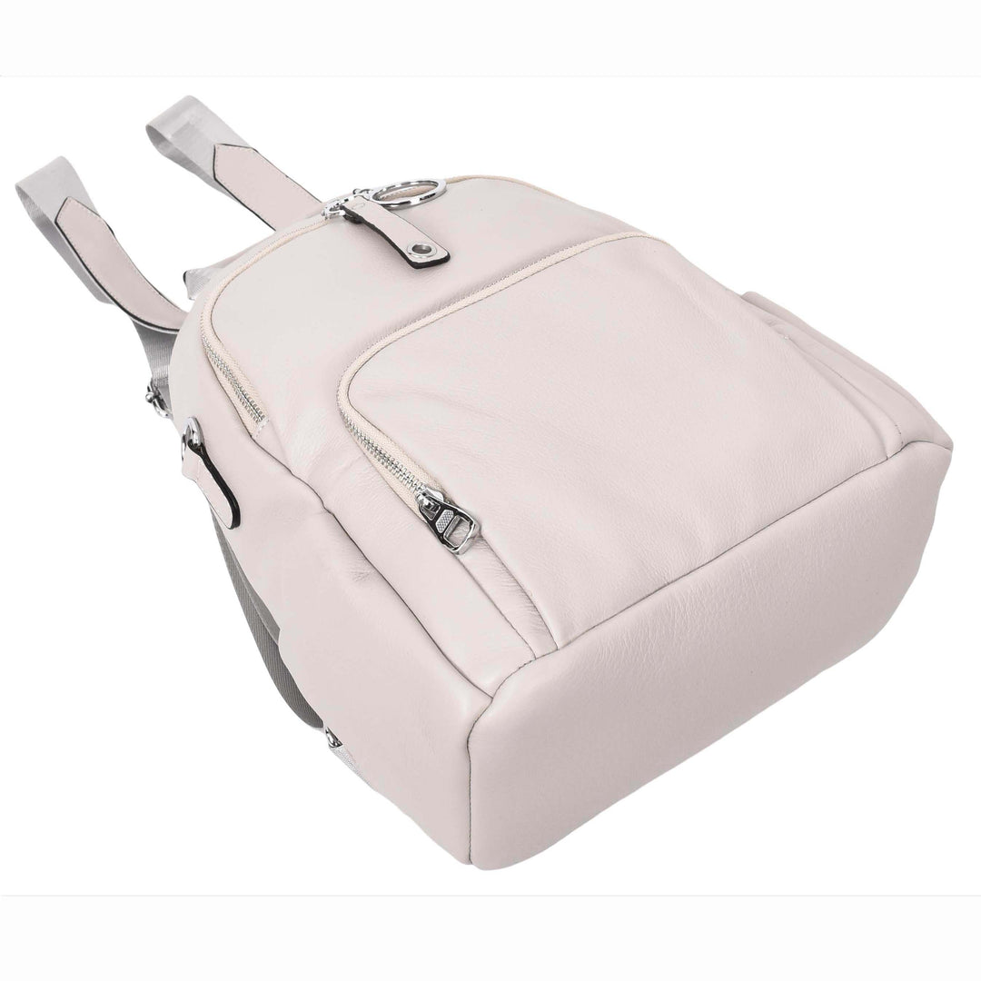 Womens Real Leather Casual Backpack Eliza Grey 7