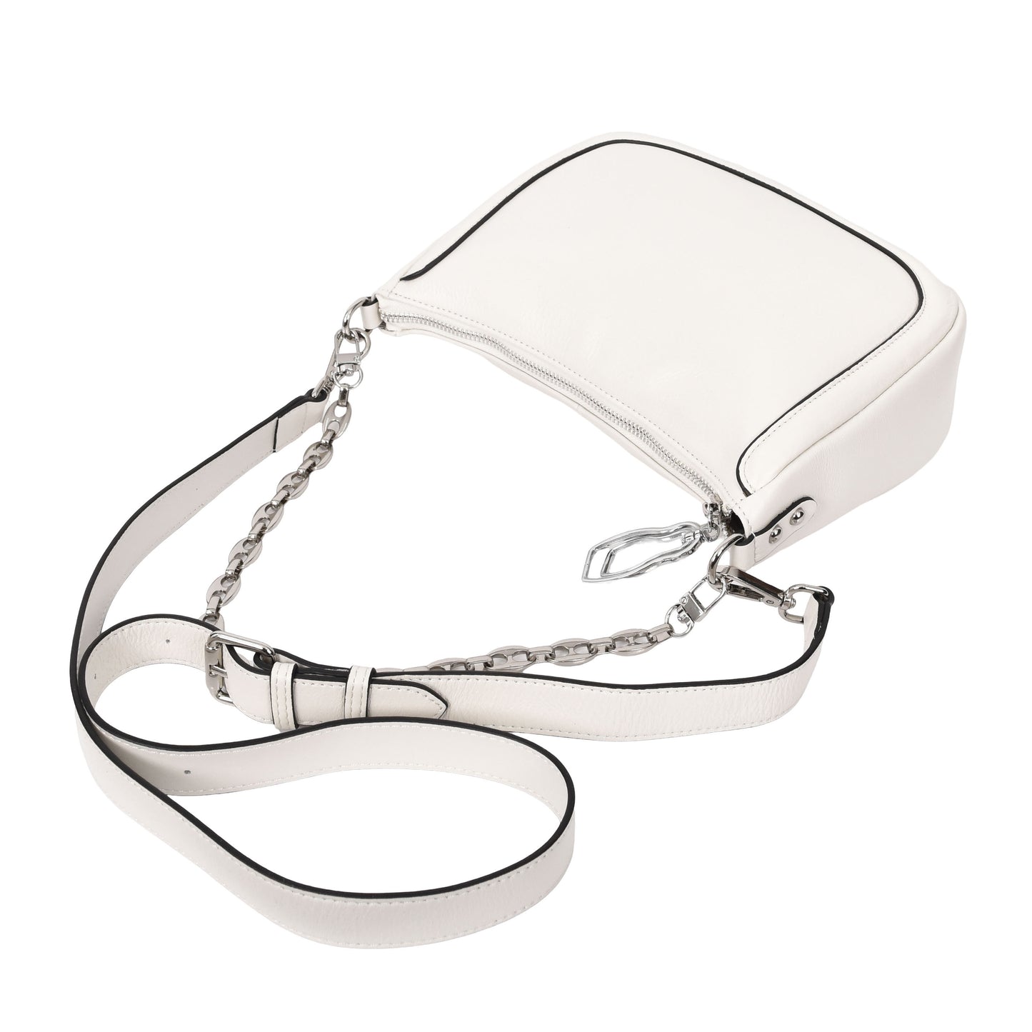 Womens Leather 2-in-1 Cross Body Handbag Aurora White 5