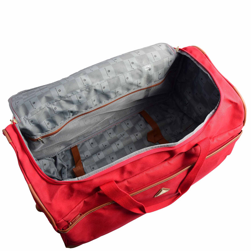 Wheeled Holdall Mid Size Duffle Bag HOL062 Red 6