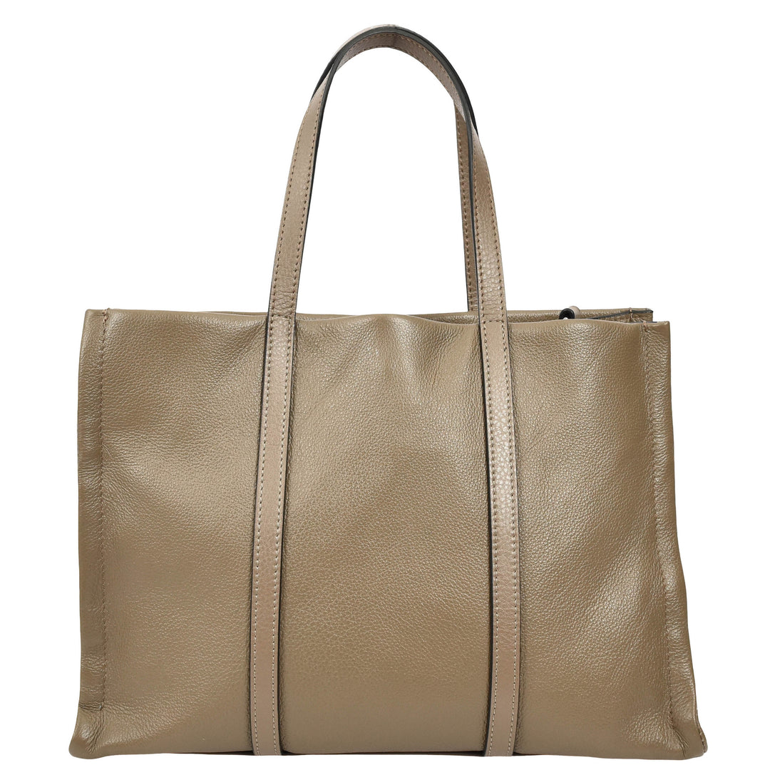 Women's Real Leather Handbag Detachable Strap Shoulder Bag Raven Khaki 3