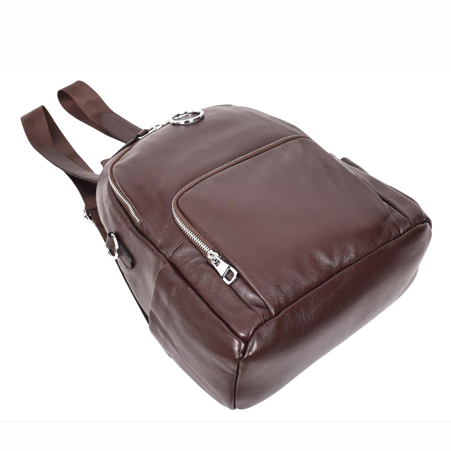 Womens Real Leather Casual Backpack Eliza Coffee 6