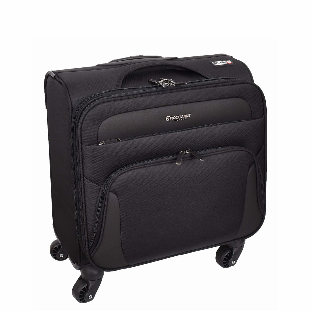 Business Organiser Travel Pilot Case Wheeled Trolley Cabin Bag Chester Black 8