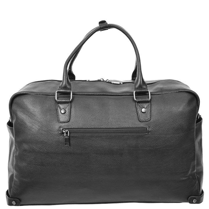 Leather Holdall Weekend Bag Langley Black 1
