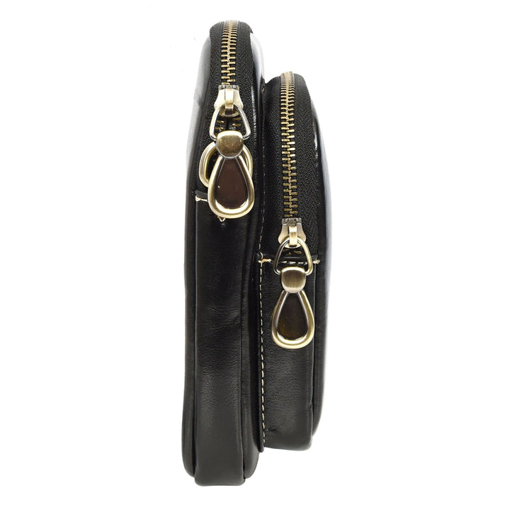Womens Real Leather Sling Pouch Small Crossbody Bag Isobel Black