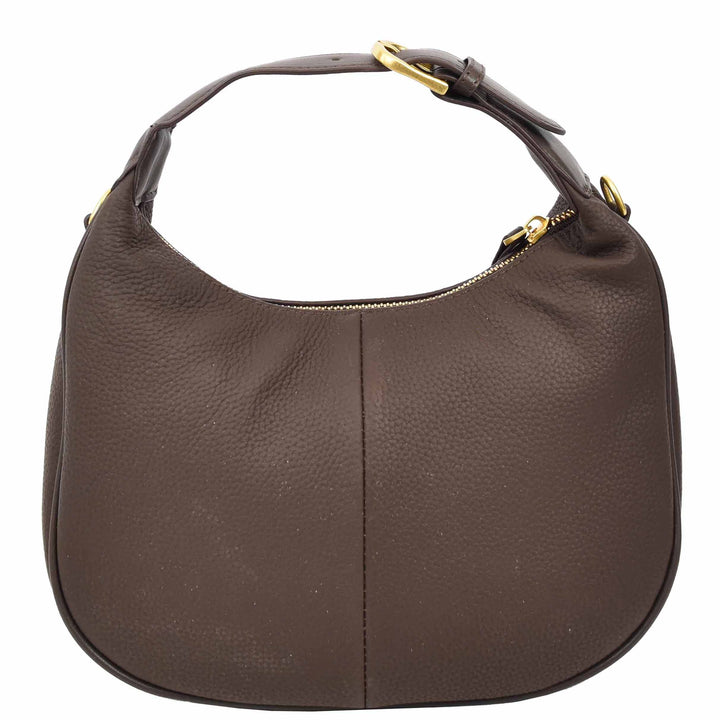 Women's Oval Shoulder Bag Leather Hobo Purse Dakota Coffee 4