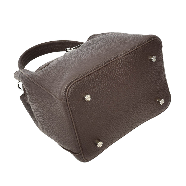 Women’s Small Handbag with Detachable Strap & Removable Zip Pouch Stacey Coffee 6