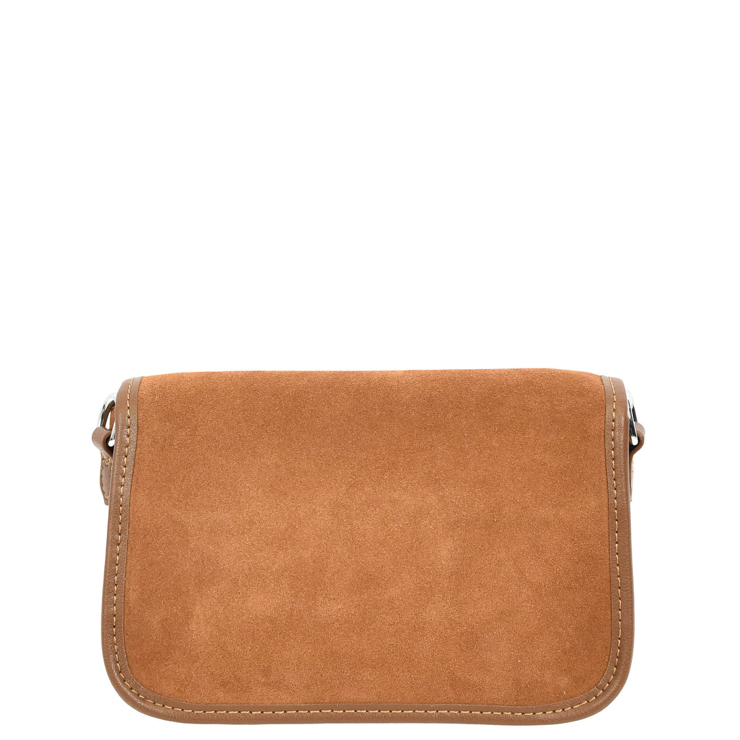 Women’s Real Suede Crossbody Bag Small Handbag Elodie Tan 4