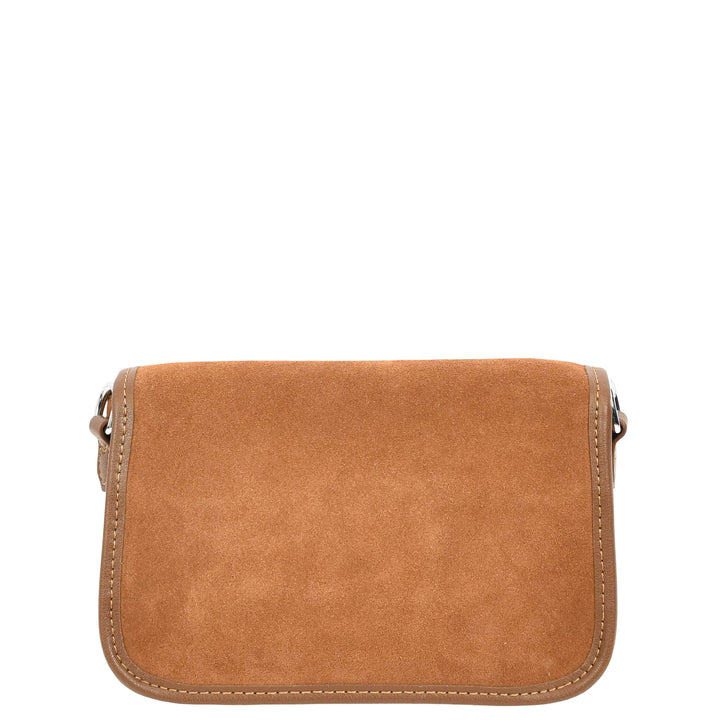 Women’s Real Suede Crossbody Bag Small Handbag Elodie Tan 4