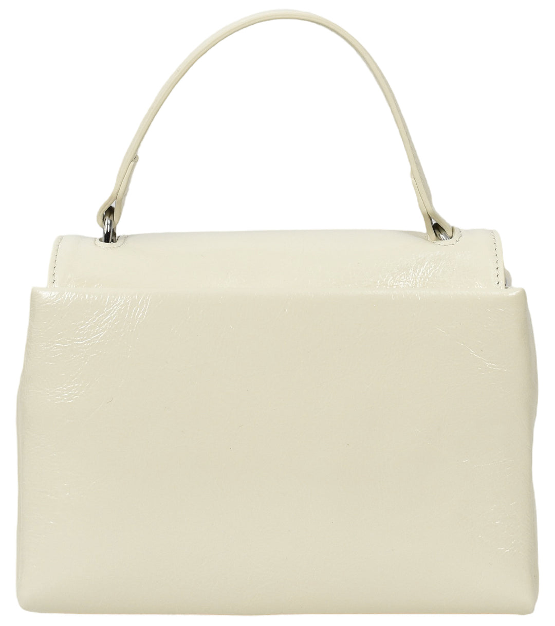 Womens Real Leather Handbag Mini Top-Handle Tote Style Aria White-2