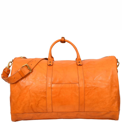 Travel Duffle Bag Genuine Vegetable Leather Large Holdall HOL712 Tan 8