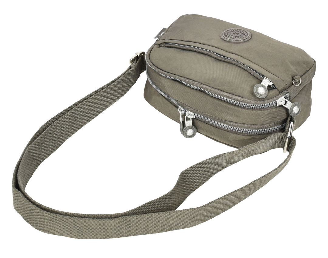 Womens Small Cross Body Bag Travel Organiser Sling Pouch Anya Grey