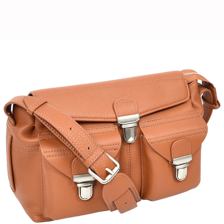Women's Real Leather Satchel Shoulder Bag Adjustable Strap Renee Tan 8