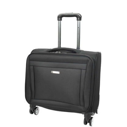 Business Organiser Office Travel Pilot Case 4 Wheeled Bag Black Troy 8