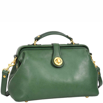 Womens Real Leather Bag Doctor Handbag HOL848 Green 8