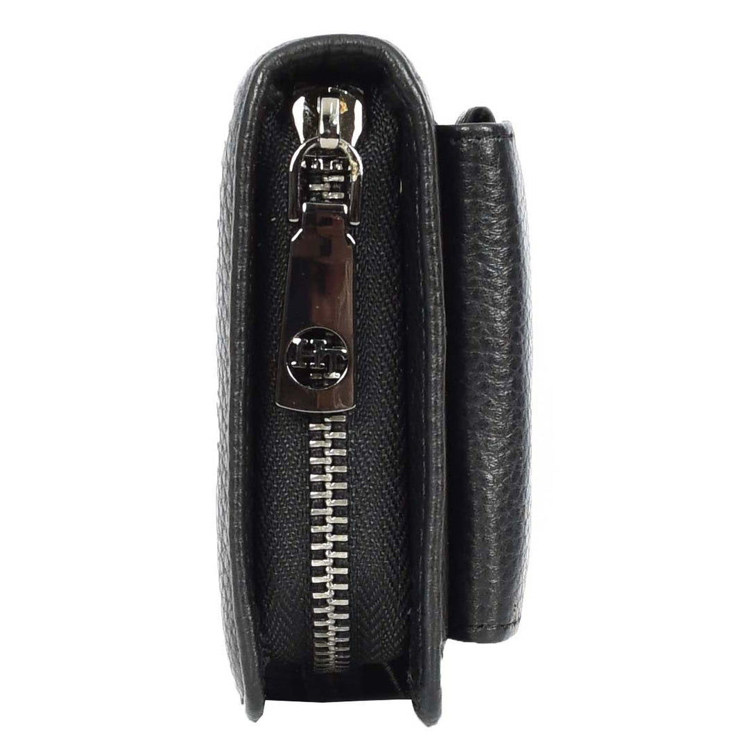 Womens Real Leather Purse Large Mobile ID Cards Glasses Organiser Clutch Wallet Arlon Black-6